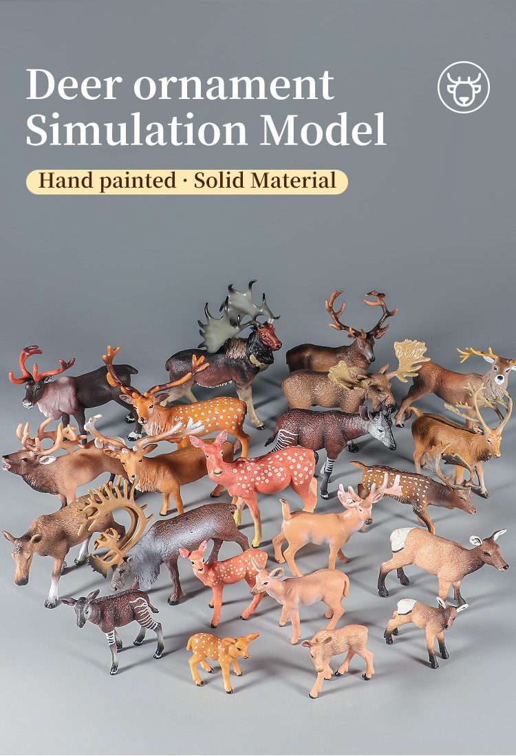 Forest Solid Simulation Animals Figurines Toys Deer Model Figure ...
