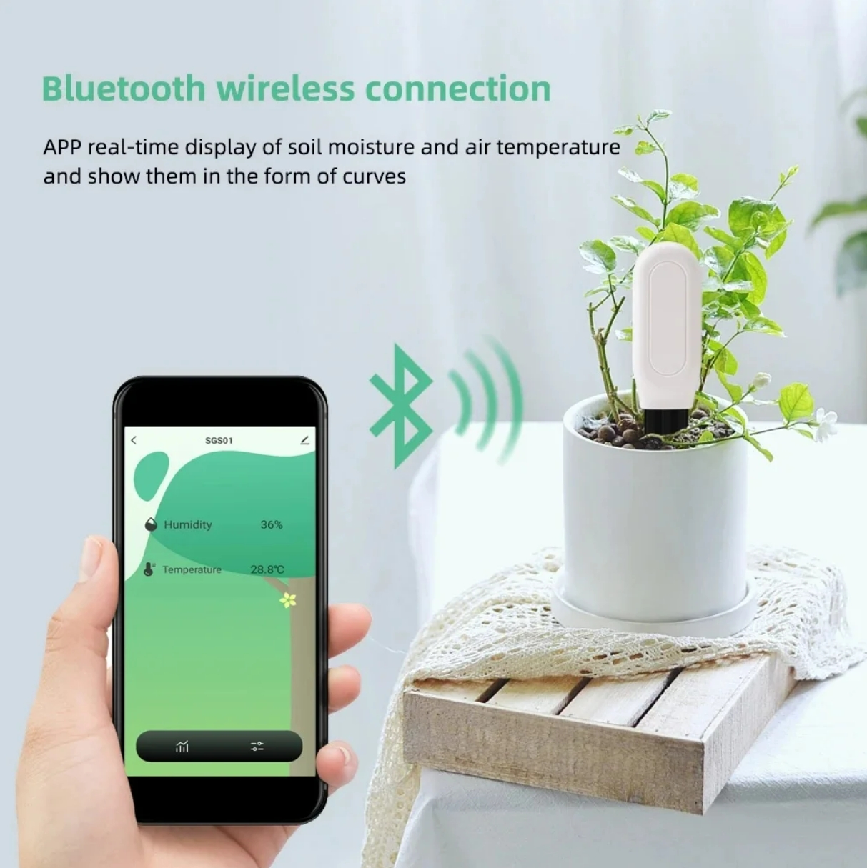 Tuya Bluetooth Soil Tester Flower Monitor Flora Garden Care Plant Grass ...