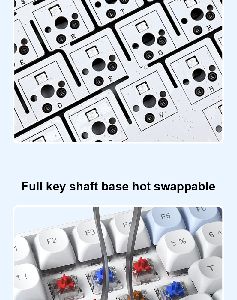 AULA S100 S100PRO Mechanical Keyboard 99 Key Mixed Light PBT Keycaps ...