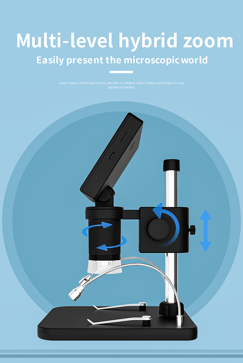 4.5 inch Digital Microscope 1000X Zoom Coin Microscope HD 1080P ...