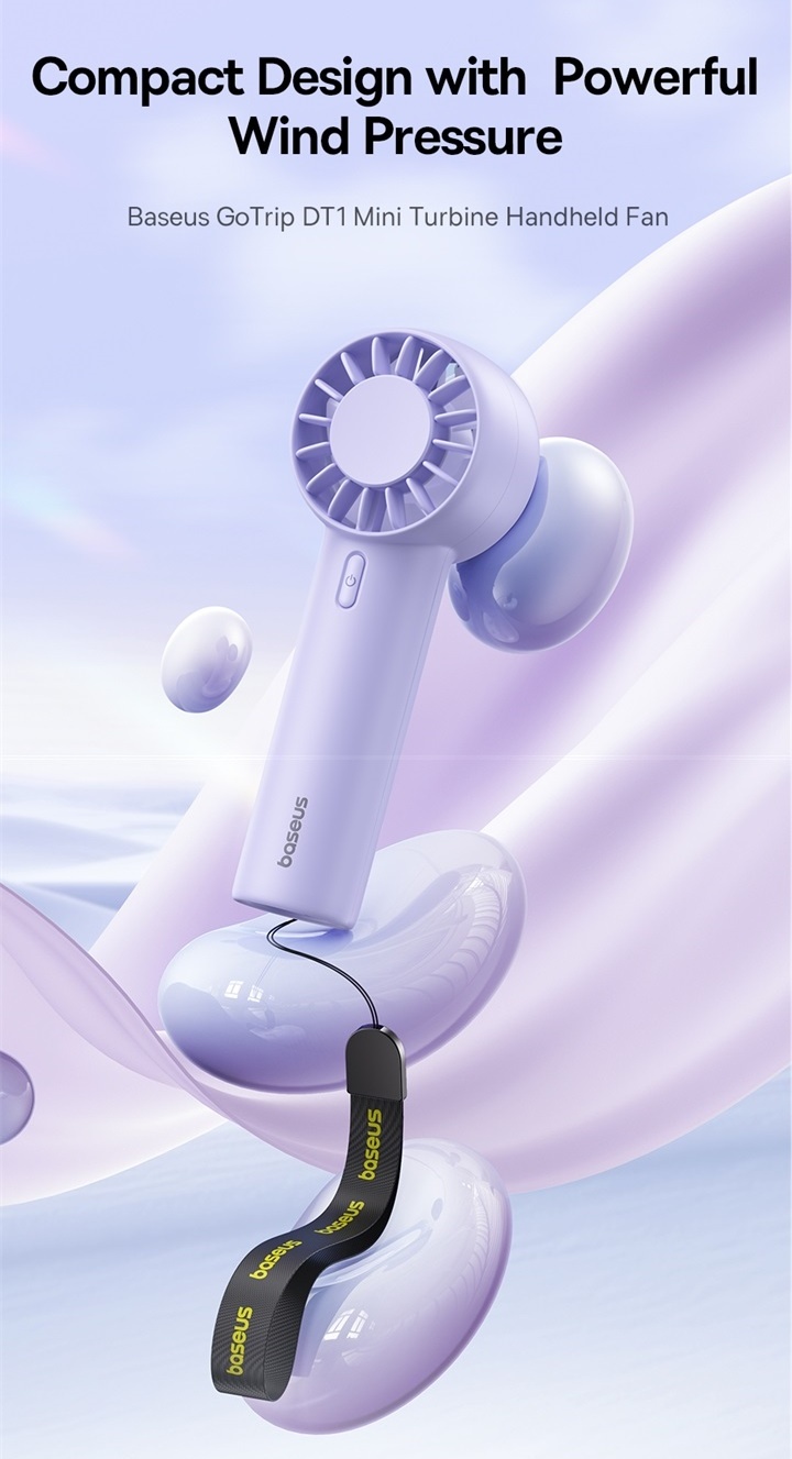 Baseus GoTrip DT1 Mini Turbine Handheld Fan 89g Lightweight Mini 5 ...