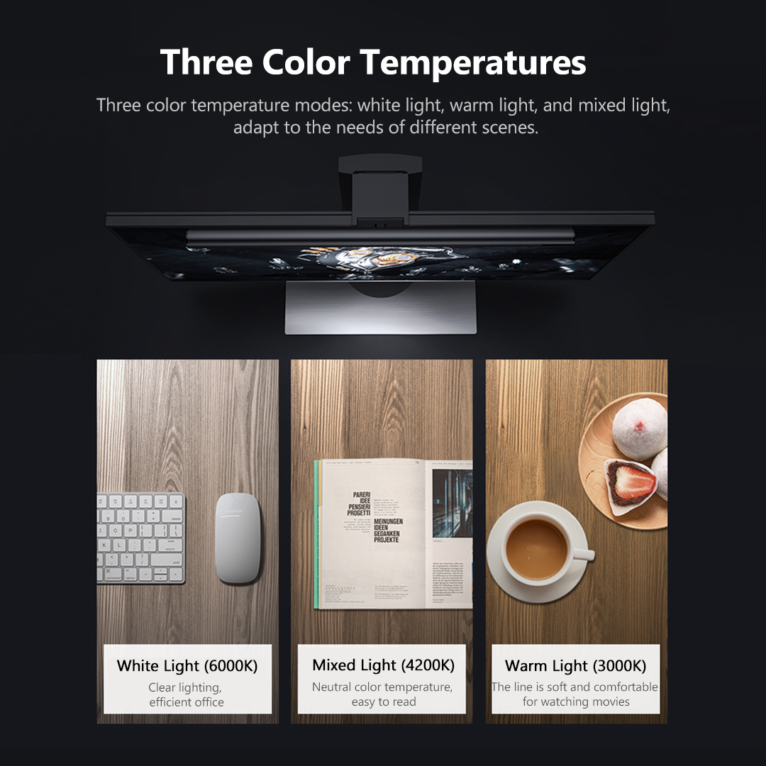 LYMAX Monitor Light Bar Computer Display USB Stepless dimming 3 colors ...