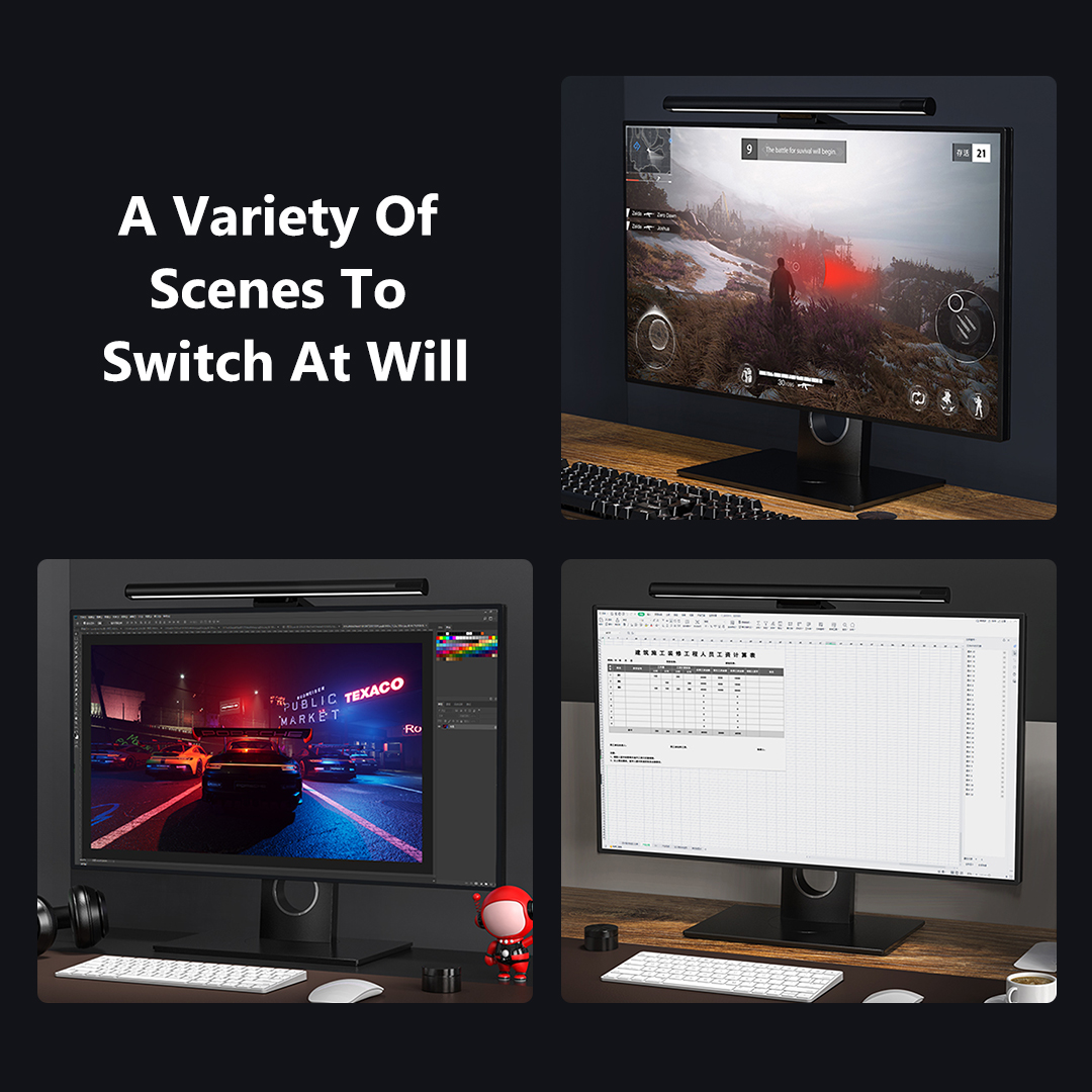 LYMAX Monitor Light Bar Computer Display USB Stepless dimming 3 colors ...