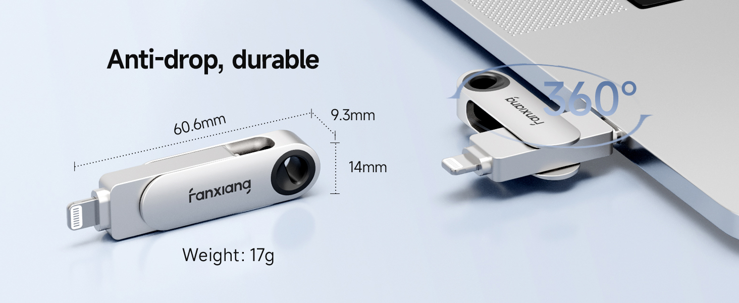 Fanxiang F385 256GB Flash Drive Pendrive OTG USB 3.2 Type-C Lighting ...