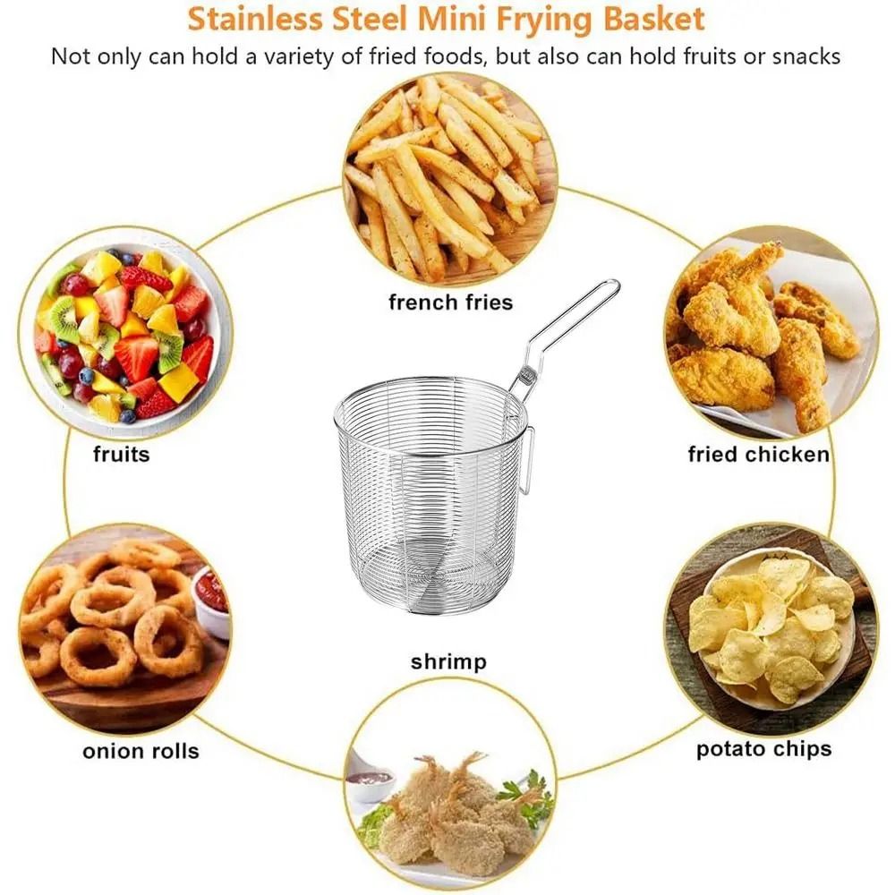 GUSTAVA 1Pcs Strainer Mesh, Chip Serving 304 Stainless Steel Deep ...