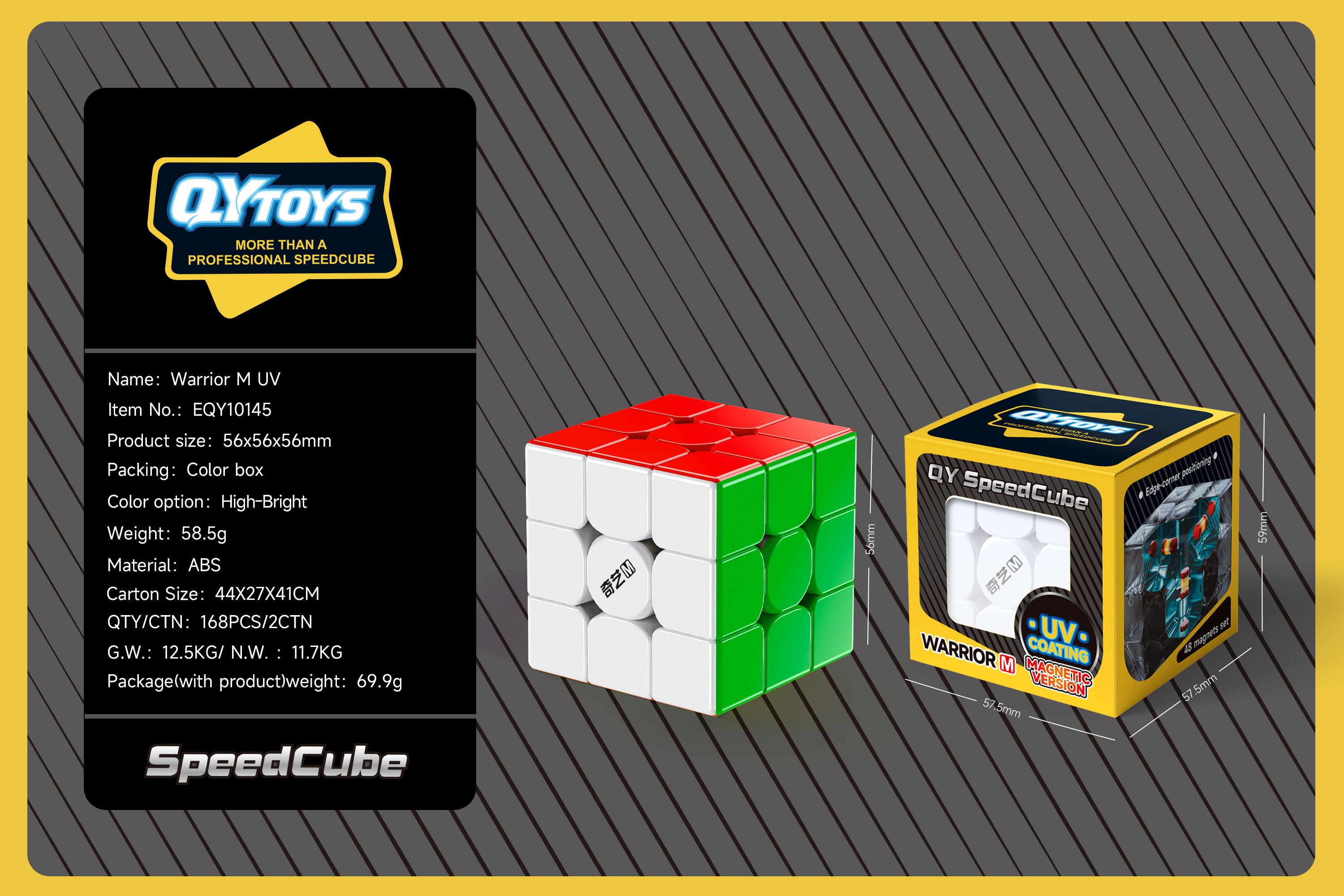 Warrior 3x3 Magnetic Cube Super smooth Professional Warrior M UV 3x3x3 ...