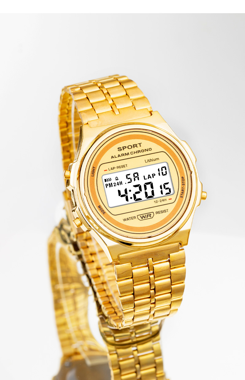 Ultra-Thin Unisex LED Digital Watch with Stainless Steel Multi-Function ...