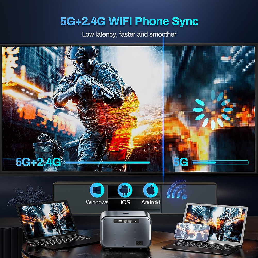 Konka C1 Pro Projector Home 4K HD Intelligent Projector Portable ...