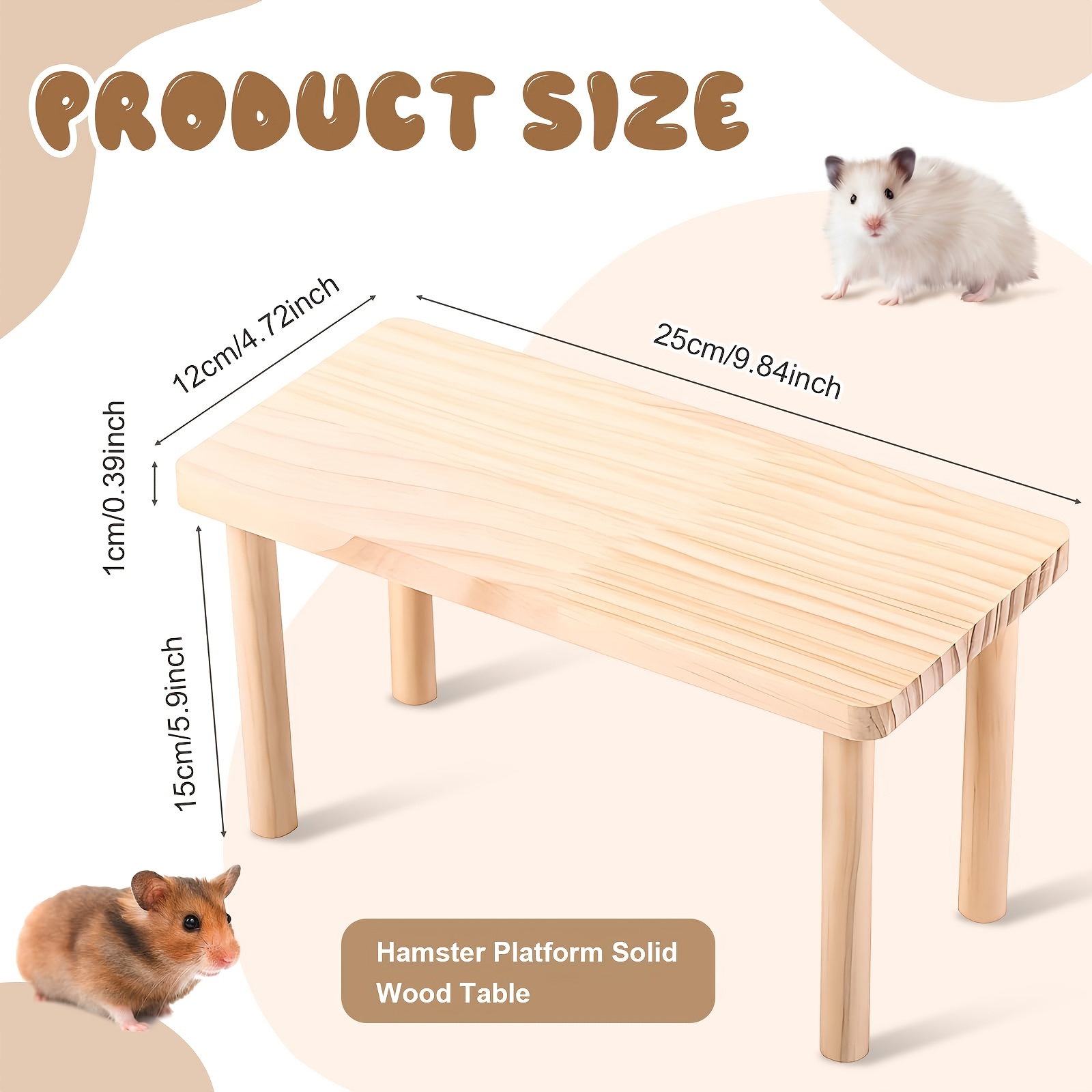 Gallery Detail: Natural Wooden Hamster Game Platform Strong Small Pet Cage Accessories