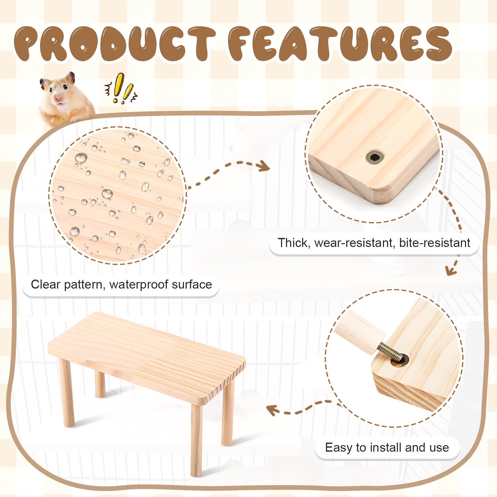 Photo inspiration: Fresh Look at Natural Wooden Hamster Game Platform Strong Small Pet Cage Accessories