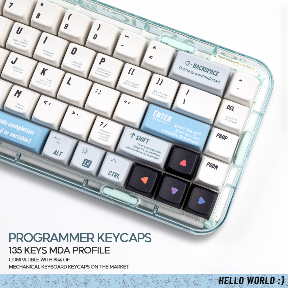 Black Programmer-996 Keycaps 133-key PBT Set Cherry Profile Keycaps ...