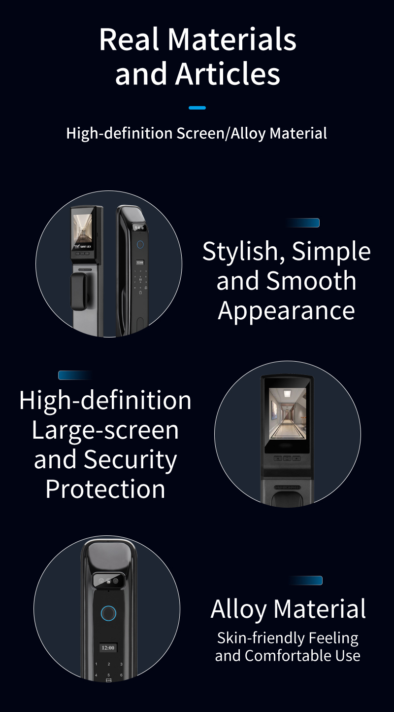 XSDTS 3D Face Recognition Smart Door Lock with Camera Digital Lock WIFI ...