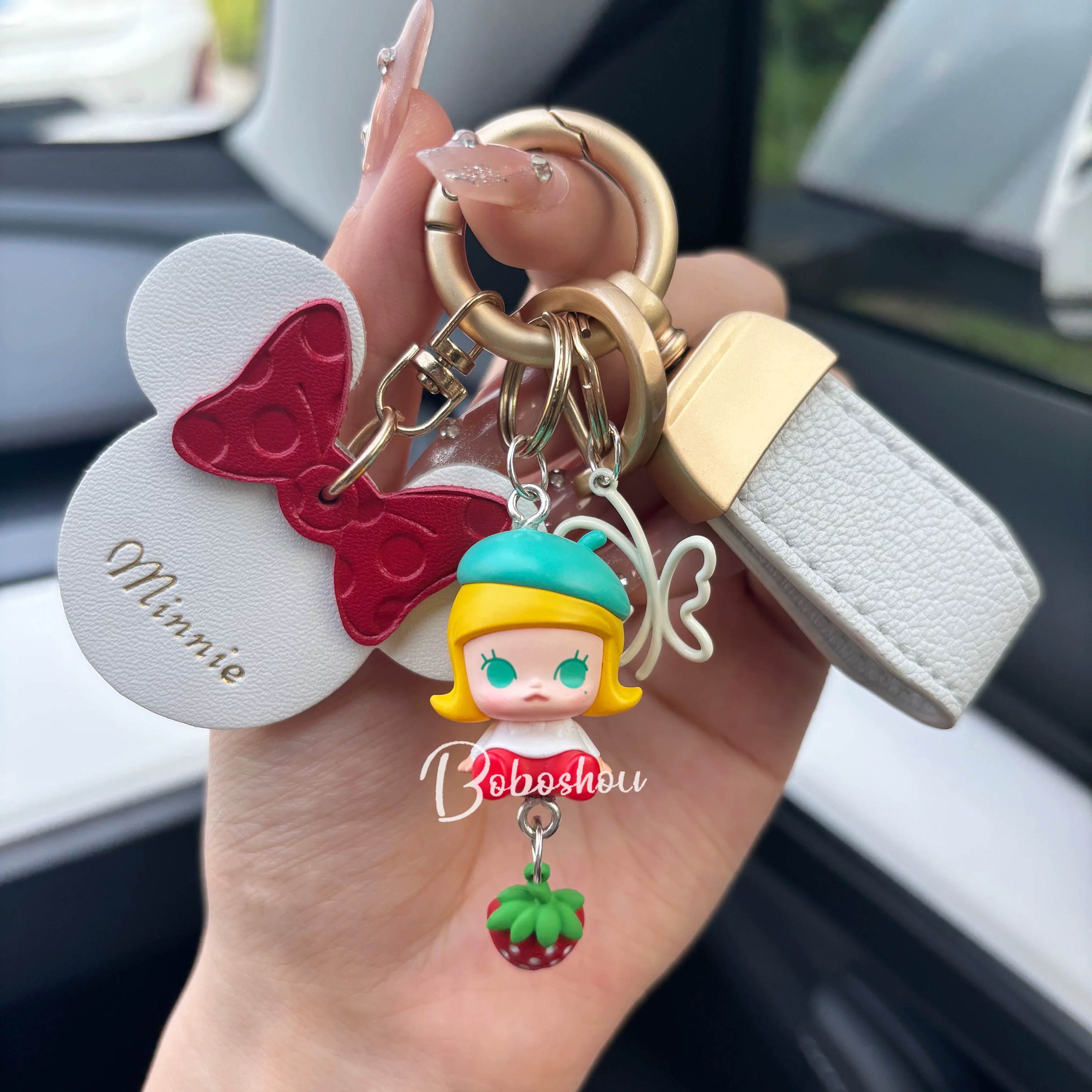 authentic pop mart Popbean Dimoo sp trendy doll car keychain charm ...