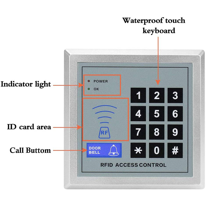 RFID Keyboard Access Control Keypad 125KHz EM Key Cards Standalone ...