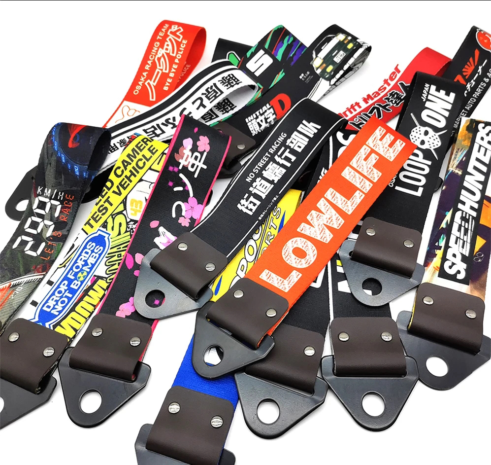 JDM Car Motorcycle Tow Strap Belt Tow Rope Ribbon Trailer Ropes Bumper ...