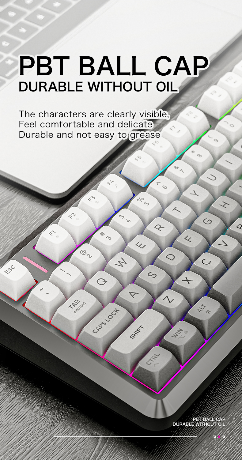 FREEWOLF M75 82 Key Compact Wireless Gaming Keyboard Dual Mode ...