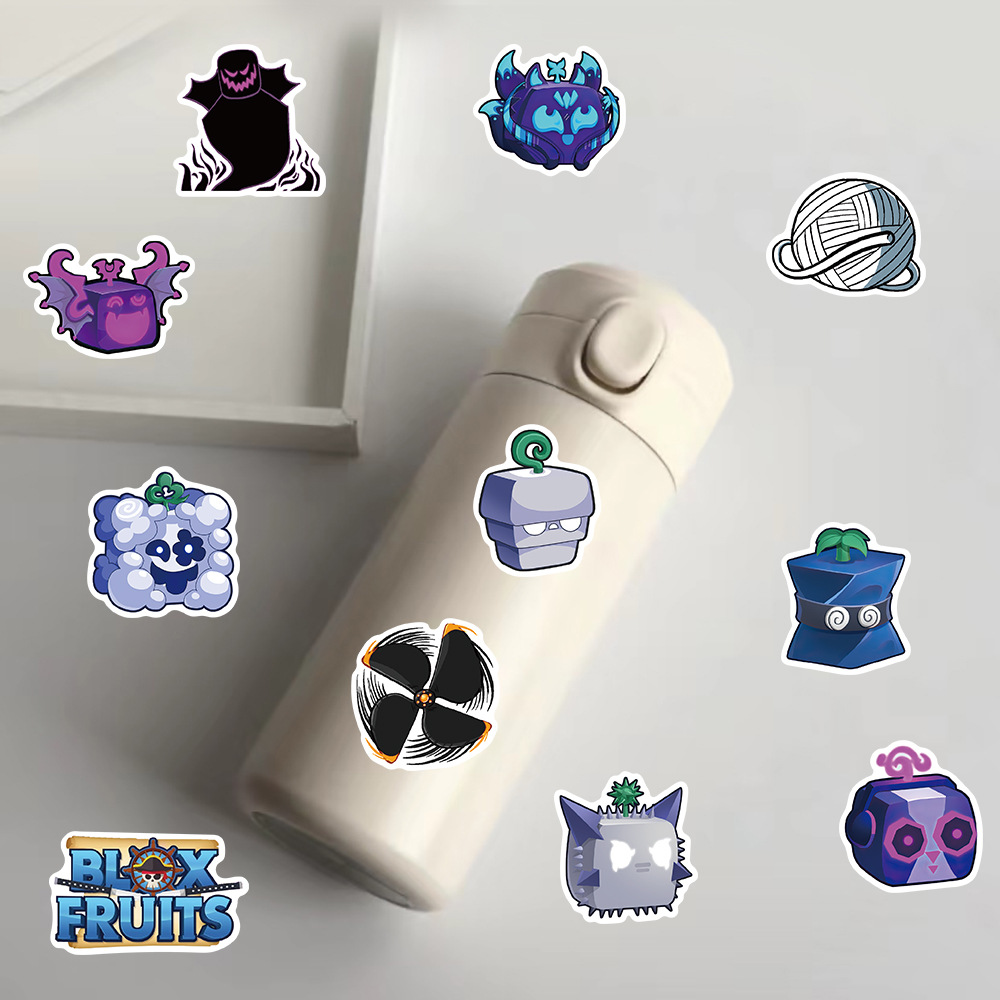 50PCS Cartoon Blox Fruits Stickers Roblox Game Decals Luggage ...