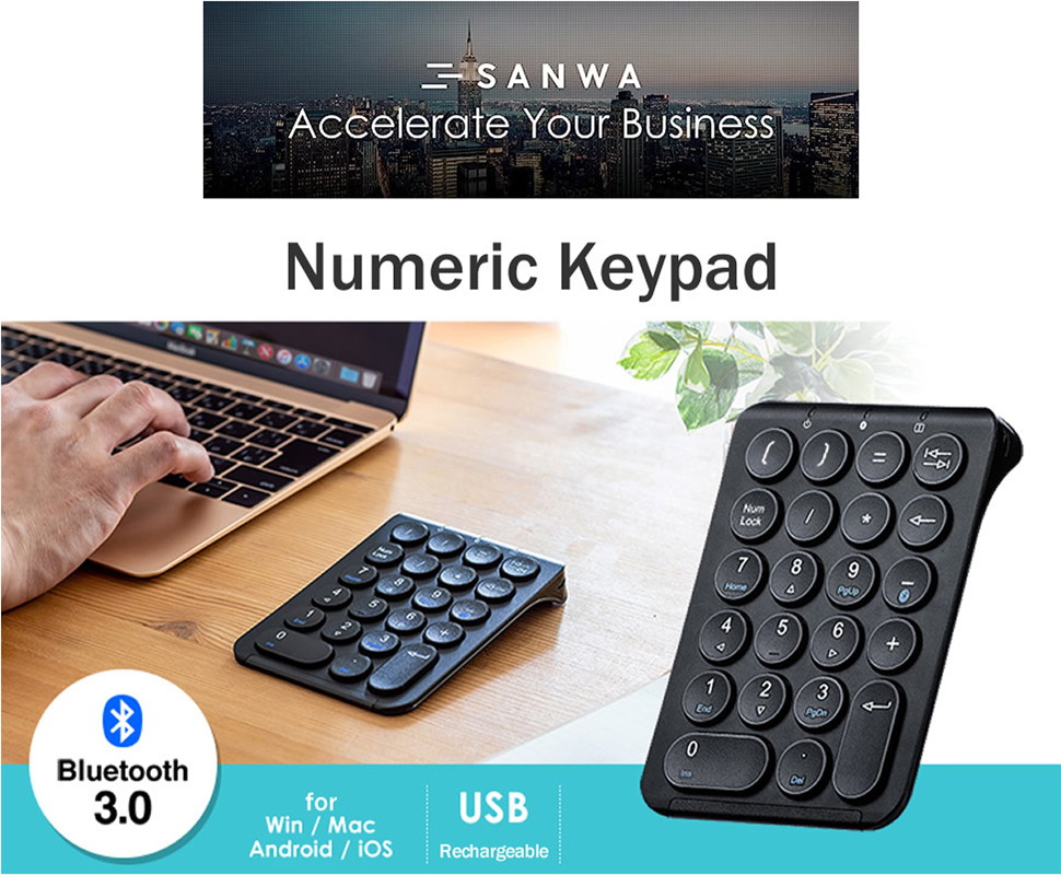 Jomaa Portable Number Pad 22 Keys Bluetooth Numeric Keyboard ...