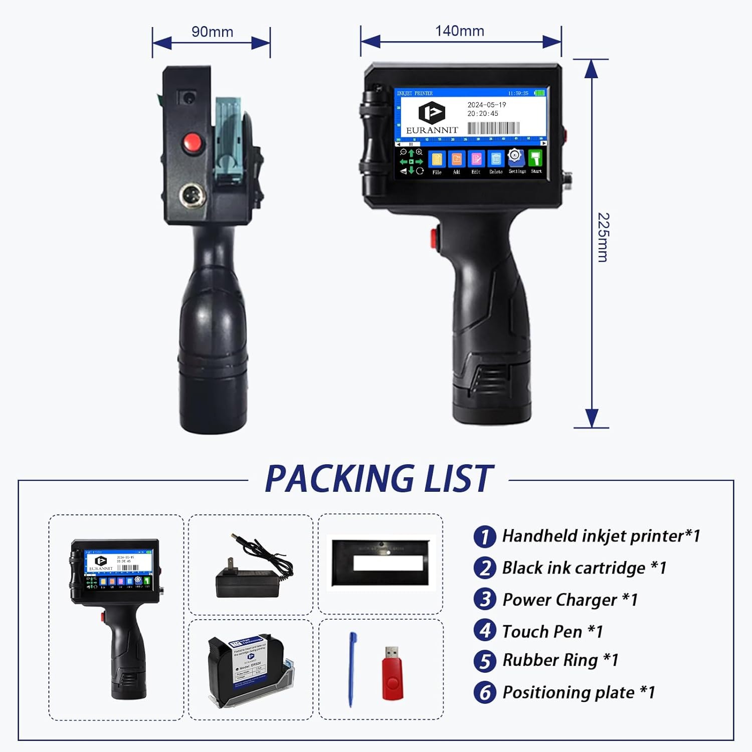 Handheld Inkjet Printer Wireless Inkjet Date Time Coder portable ...