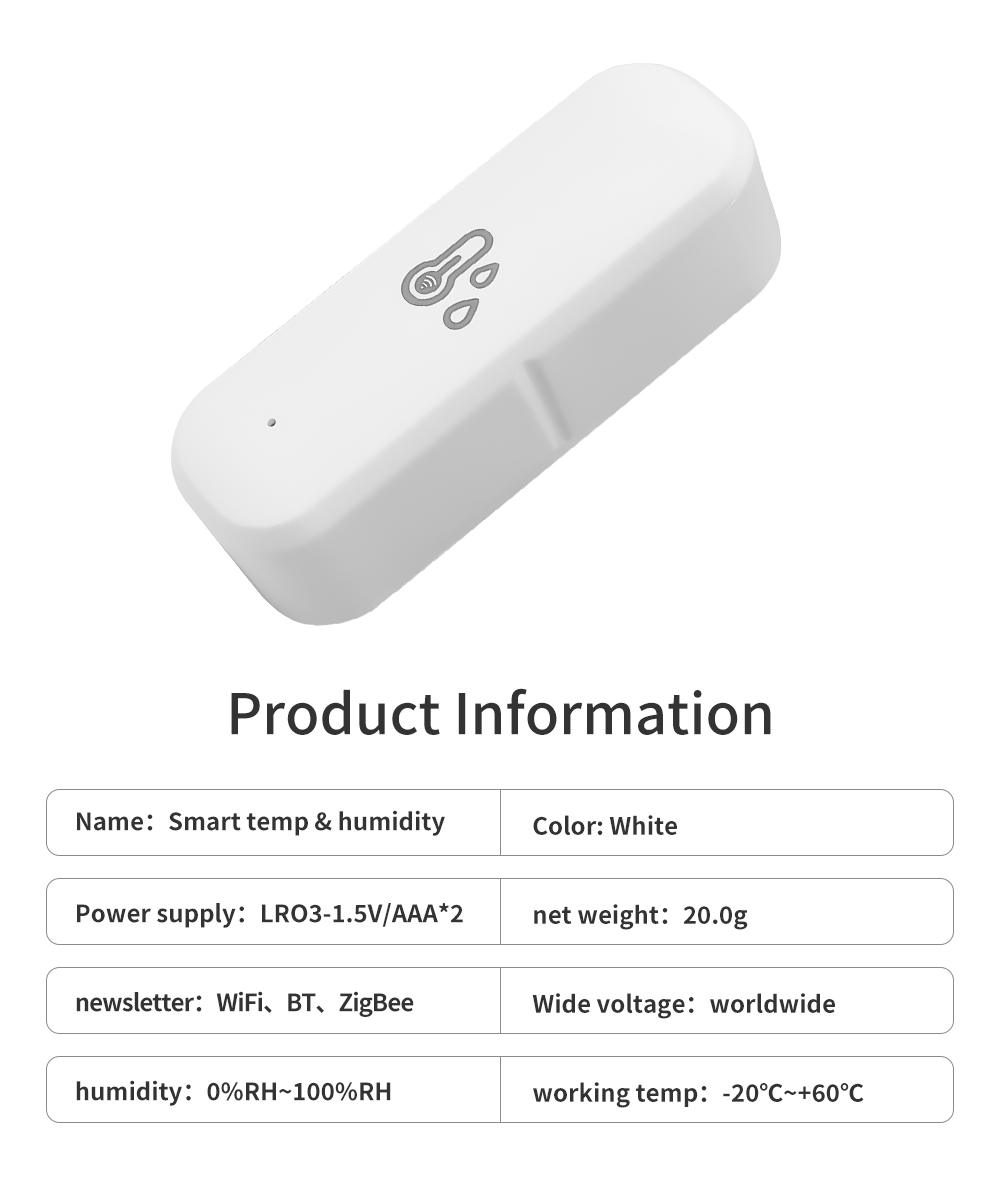 Tuya WiFi Temperature And Humidity Sensor APP Remote Monitor For Smart ...