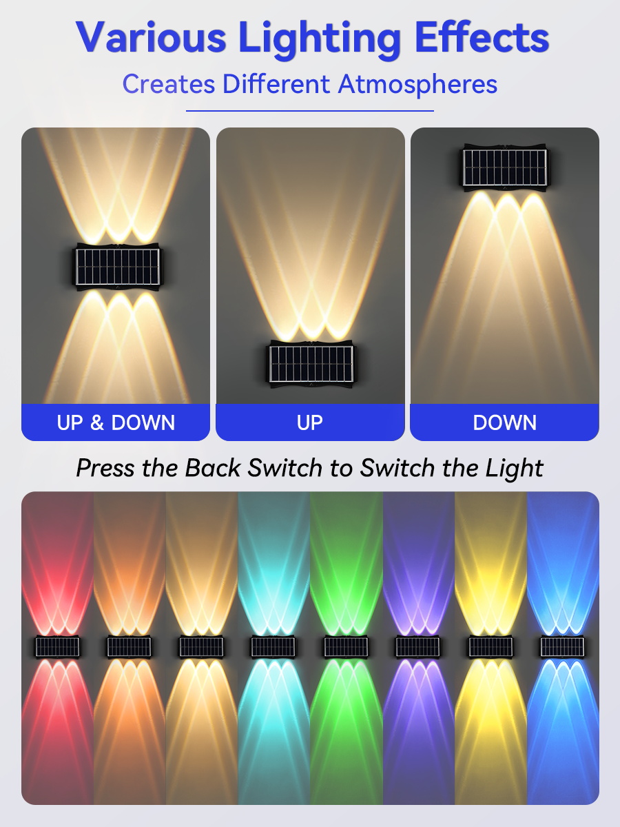 Solar Wall Lamp Outdoor Lampu Raya Waterproof Wall Light Garden Lampu