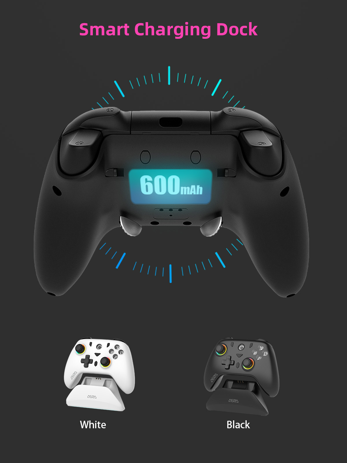 ASRVA A1 2.4GHz Wireless Gaming Controller With Charging Dock Hall ...
