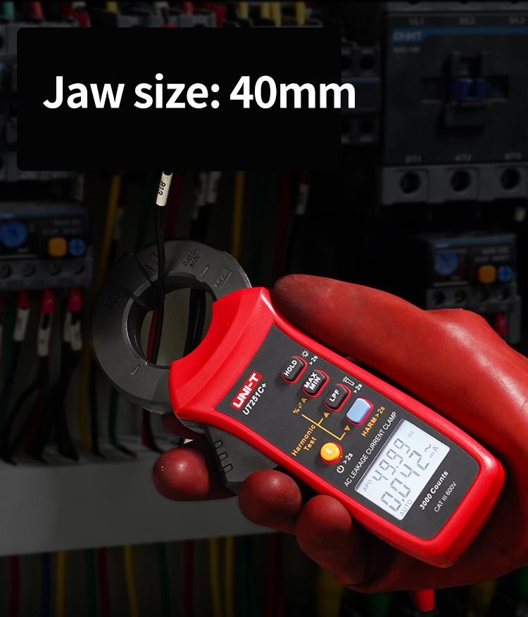 UNI-T UT251C+ AC Leakage Current Clamp 3mA-60A Harmonic Test Backlight ...