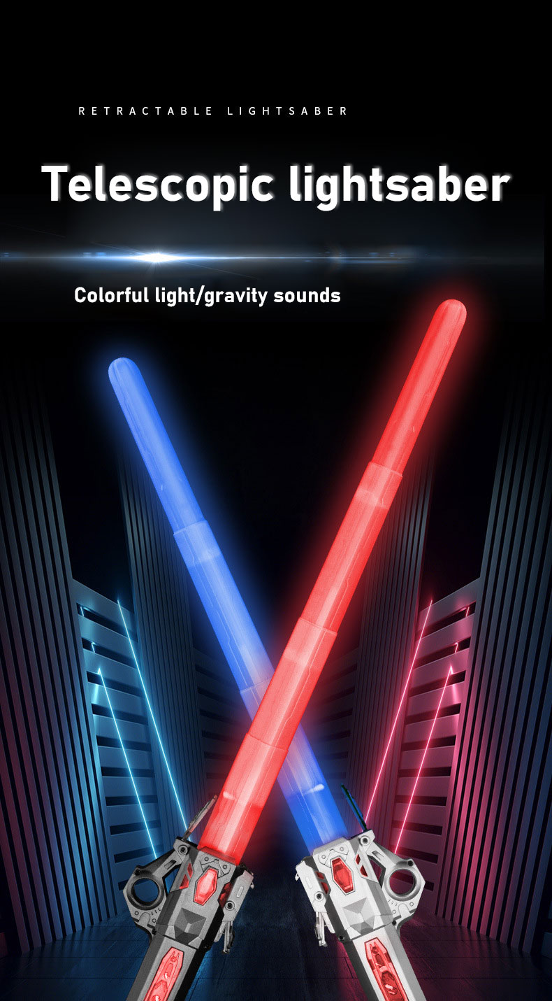 LED Light Up Saber, Pedang Cahaya 7 Warna, 3 Mod Suara, Boleh Kembang ...