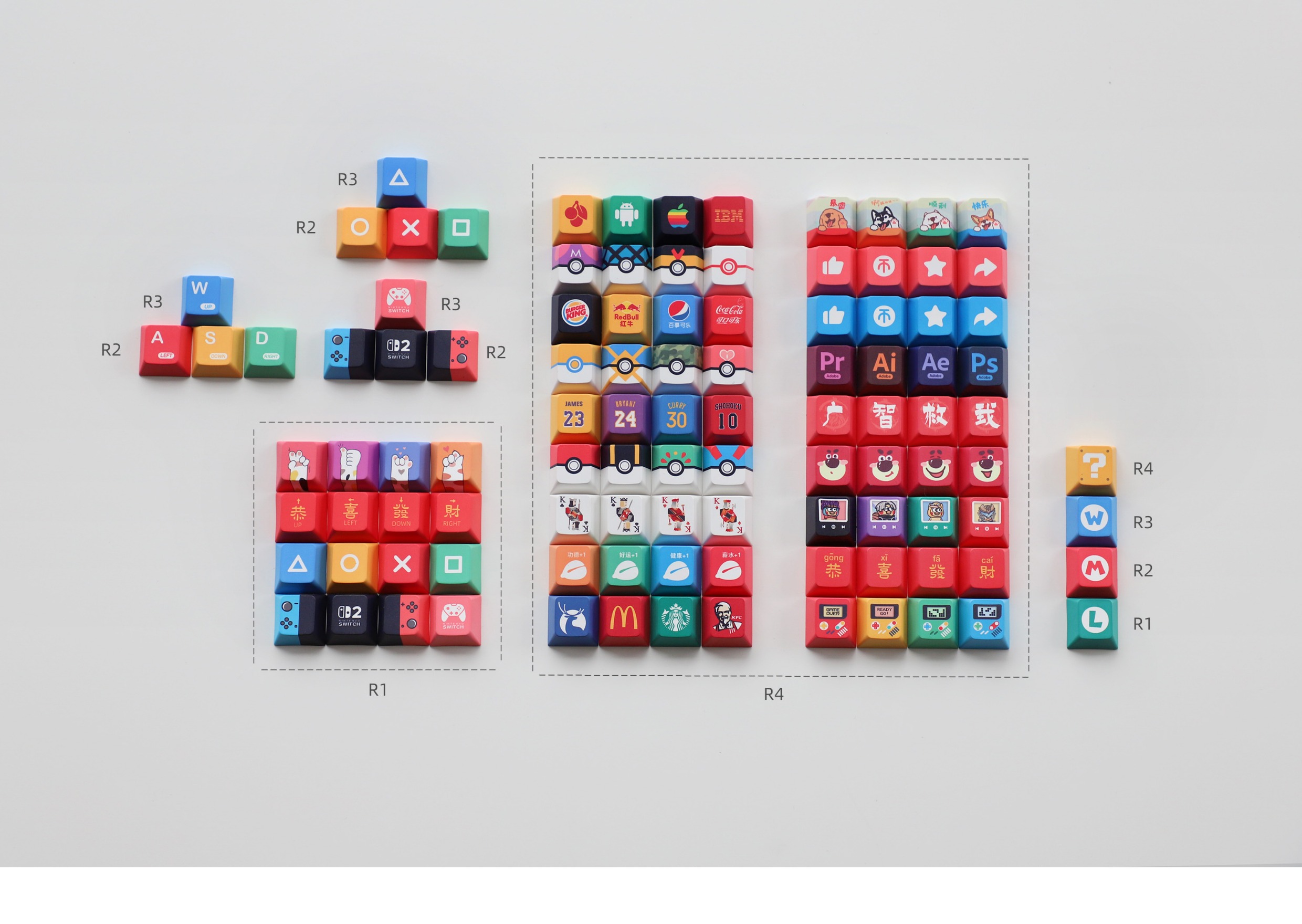 Individual Keycaps PBT Dye-sub Cherry Profile Keycap Custom Keycaps ...