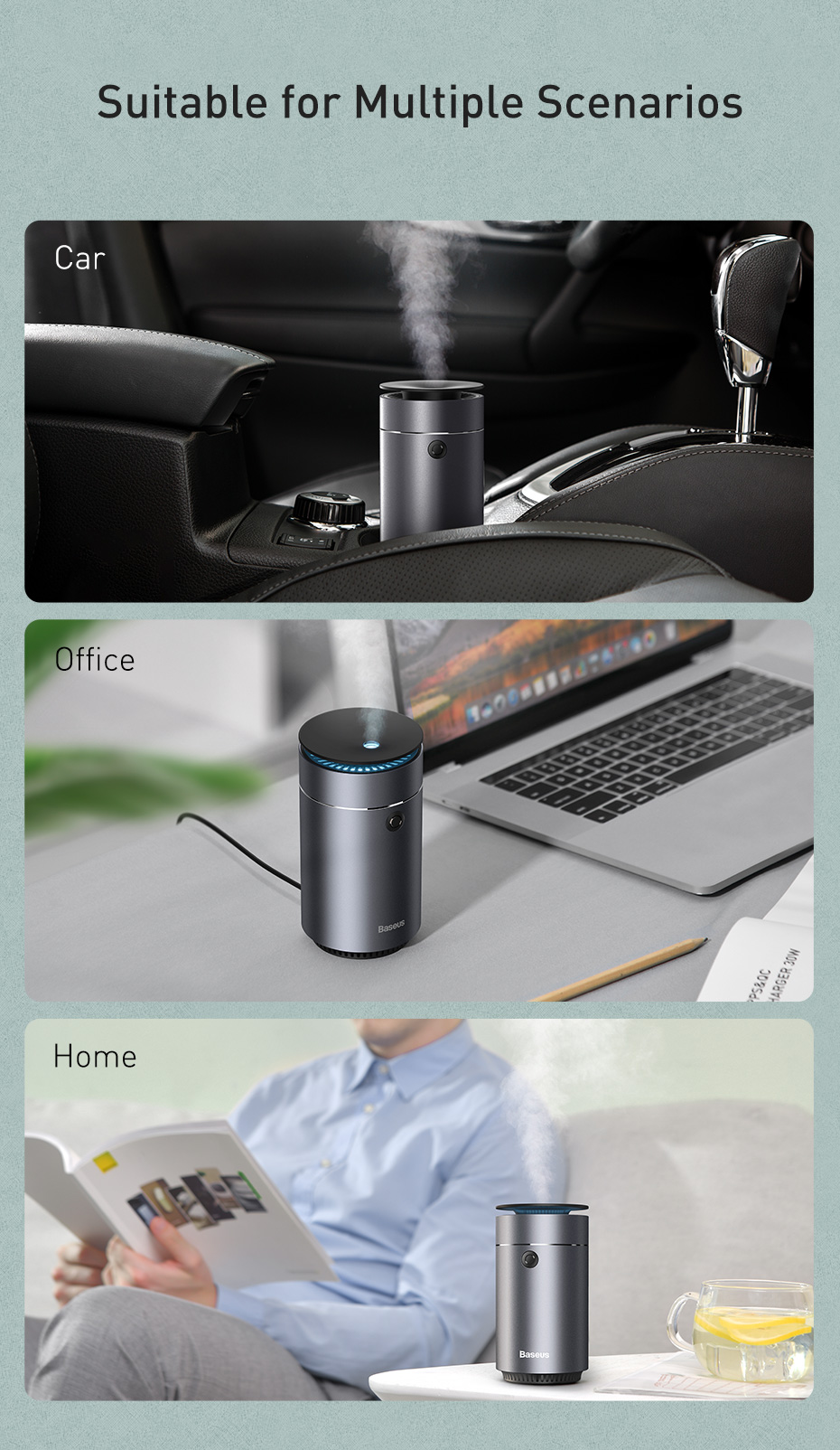 Baseus Car Diffuser Humidifier Auto Air Purifier Aromo Air Freshener ...