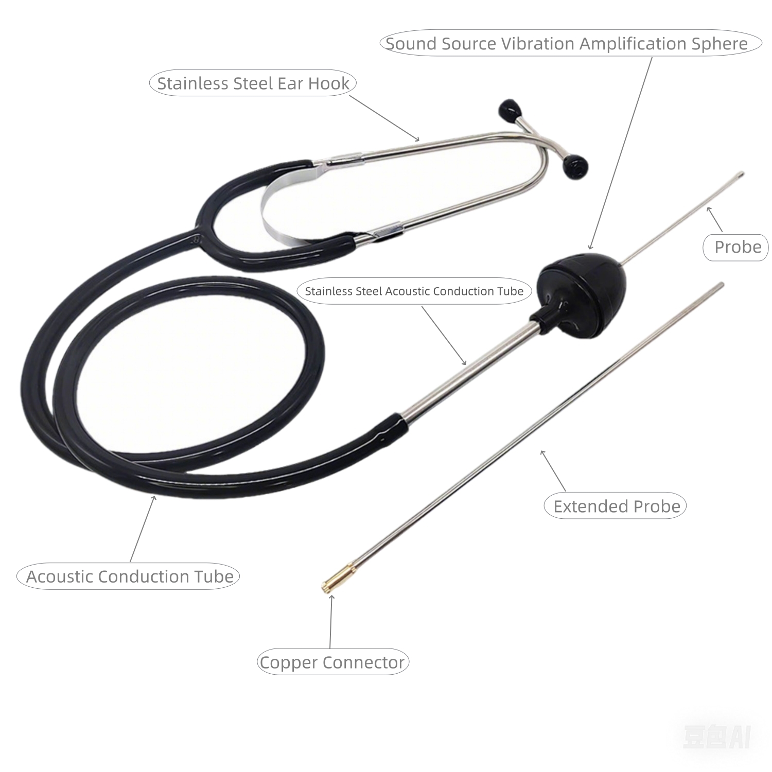 Car Engine Block Stethoscope Auto Detector Repair Tools Engine Analyzer