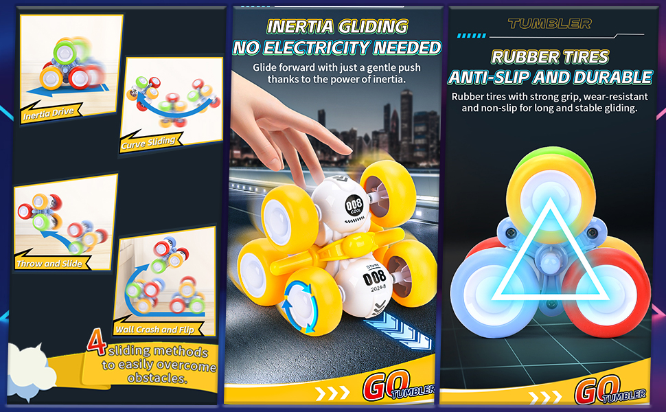 Inertia 360° Rotating Stunt Car Toys 3-6 Year Old Kids Pull Back Truck ...