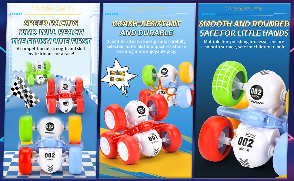 Inertia 360° Rotating Stunt Car Toys 3-6 Year Old Kids Pull Back Truck ...