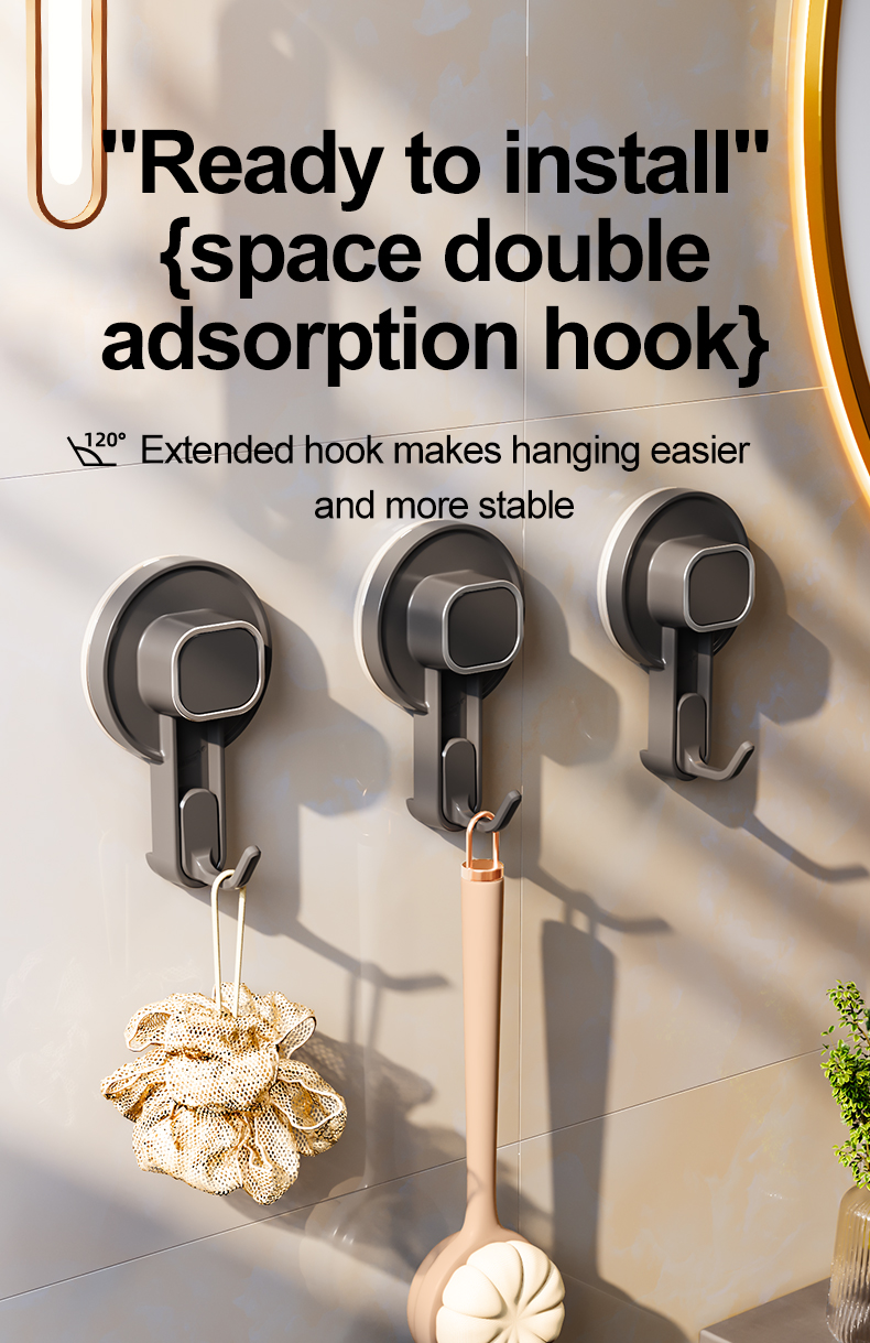 TAILI Strong Suction Cup Hook No Drill Vacuum Holder Bathroom Kitchen ...