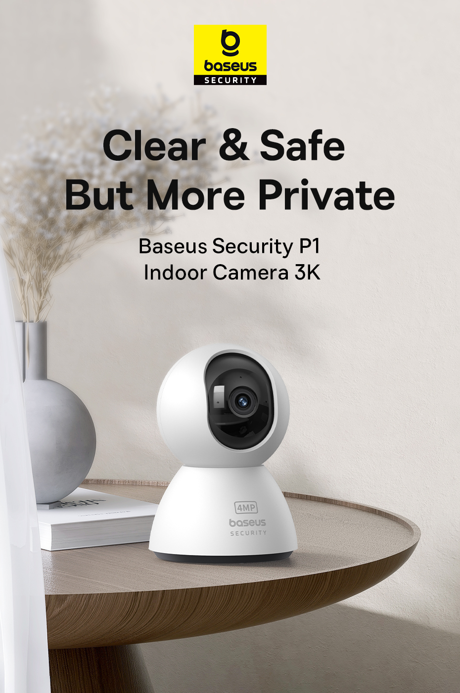 Baseus Security P1/P1 Pro Series Indoor Camera 3K High Clarity Night ...