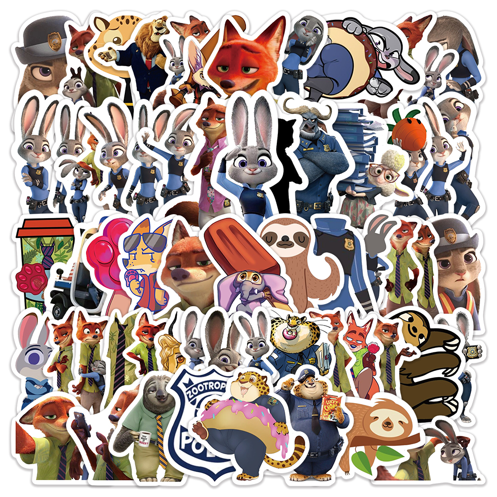 60PCS Disney Animated Zootopia Stickers Cartoon Funny Judy Hopps Nick ...
