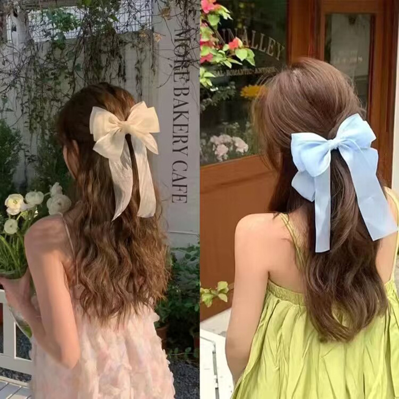 Candy Color Fairy Ribbon Bow Hairpin Spring Clip for Sweet Mermaid ...