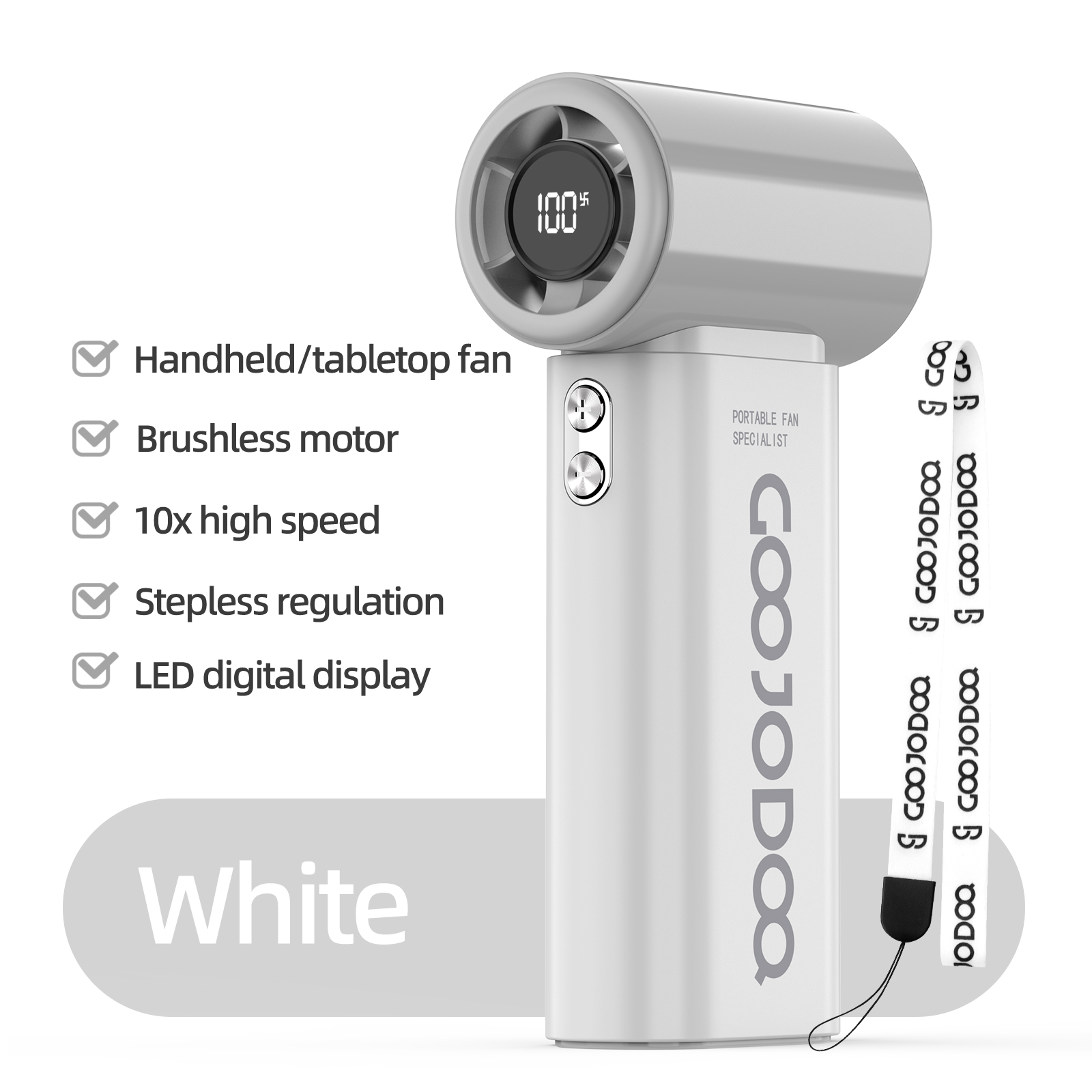 GOOJODOQ Mini Fan High Speed Fan Boost Wind Rechargeable Handheld Fan ...