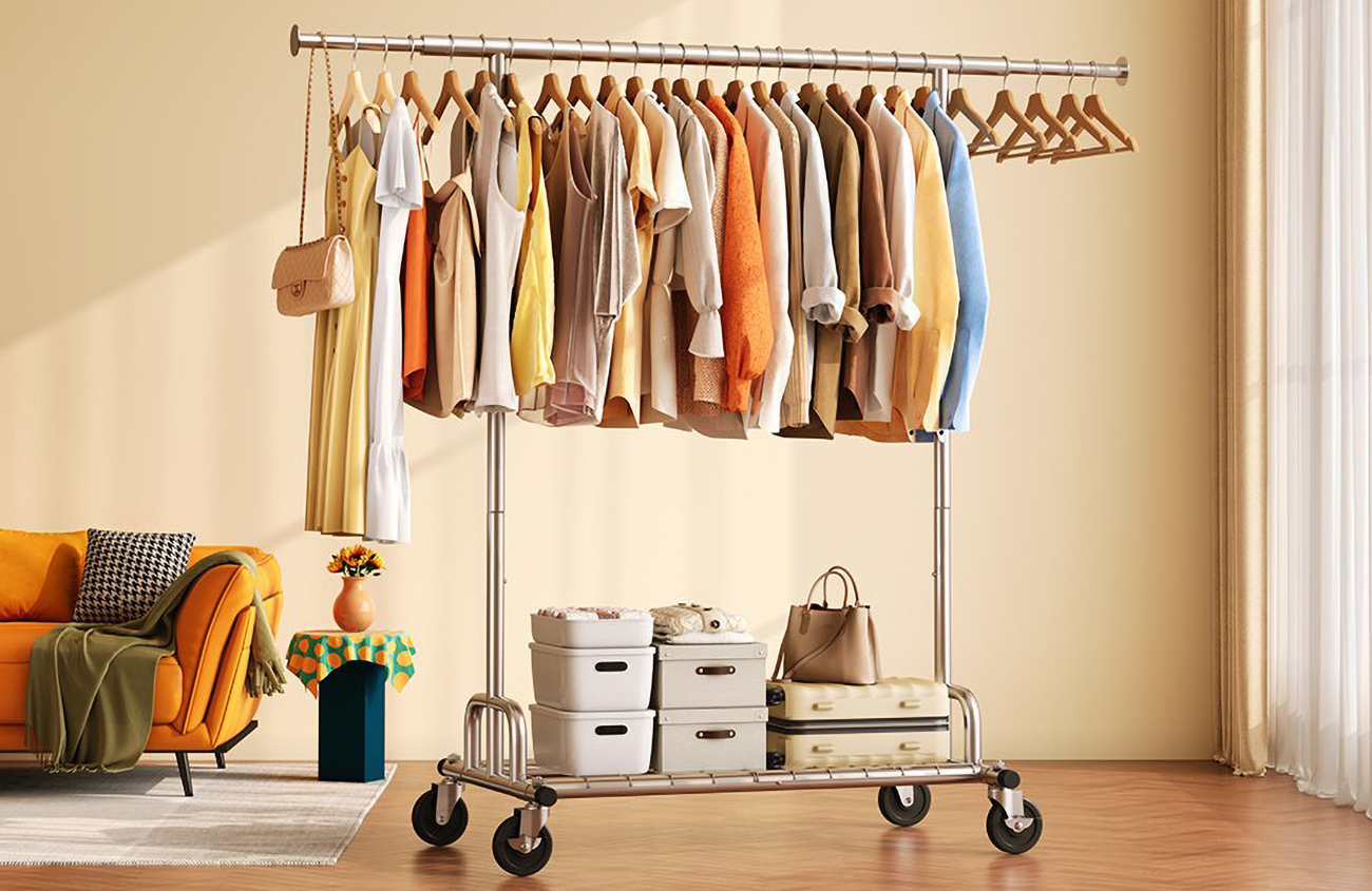 150kg Heavy Duty Stainless Steel Clothes Rack/Garment Rack/Rack Baju ...