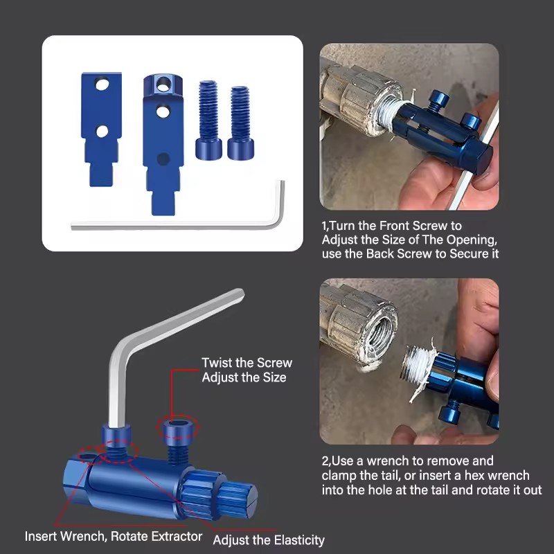 KIPRUN Broken Pipe Thread Extractor, 1/2 inch 3/4 inch Broken Pipe Head ...