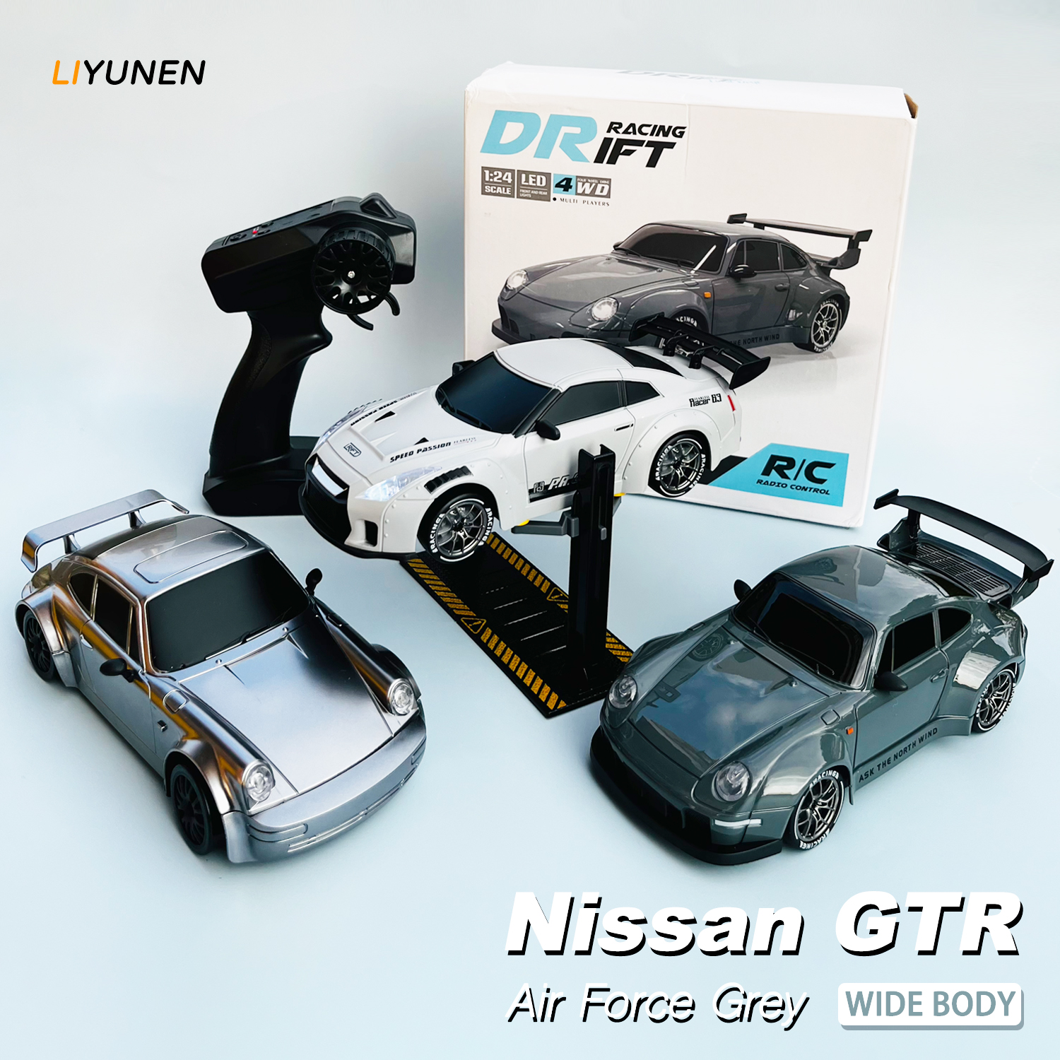 1/20 4WD RC Drift GTR Car Air Force Gray Sports Nissan Car Proportional ...