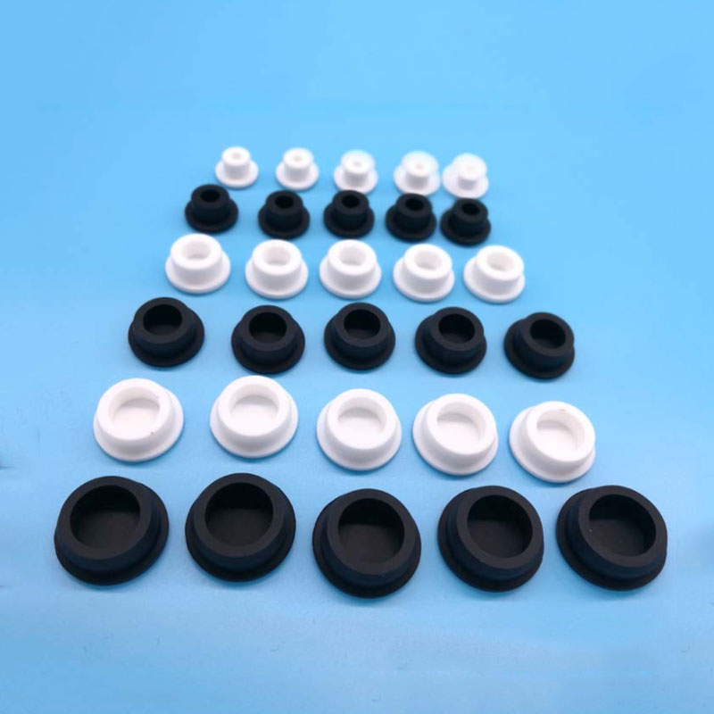 Black And White Silicone Rubber Plug Inner Hole Stopper Eyelet Joint ...