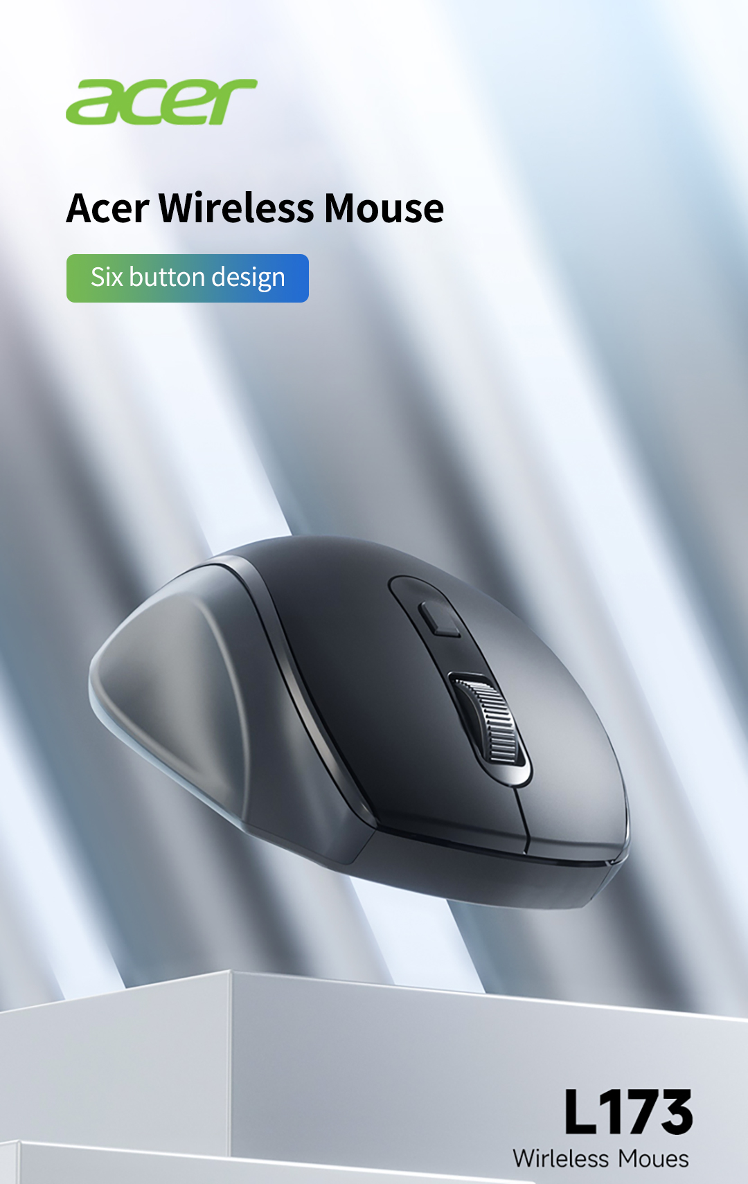 Acer Wireless Mouse 2.4GHz Silent Click 3-DPI Adjustable Business ...