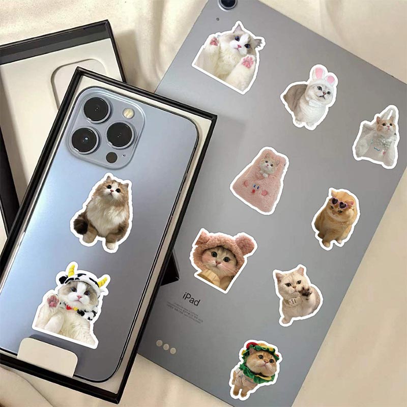60pcs Funny Emoji Stickers Cute Cats For Hand Account Phone Laptop ...