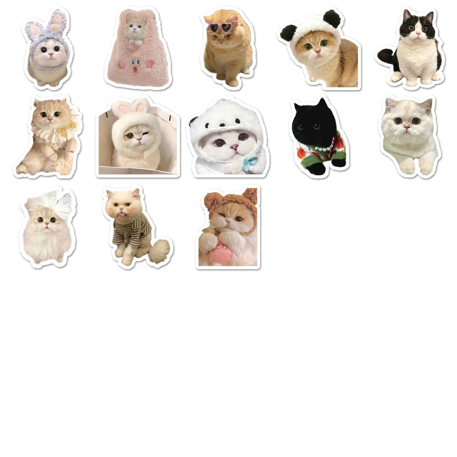 60pcs Funny Emoji Stickers Cute Cats For Hand Account Phone Laptop ...