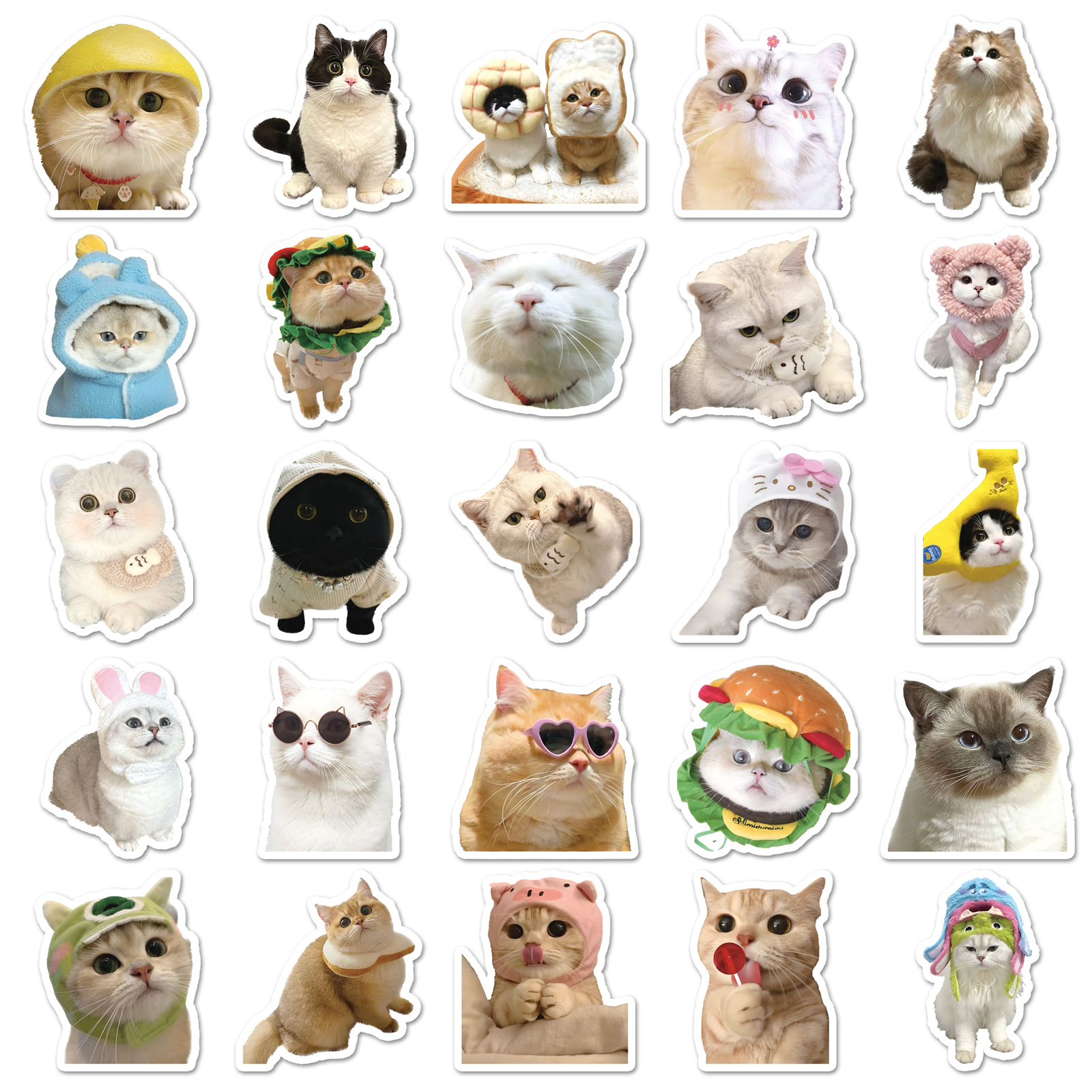 60pcs Funny Emoji Stickers Cute Cats For Hand Account Phone Laptop ...