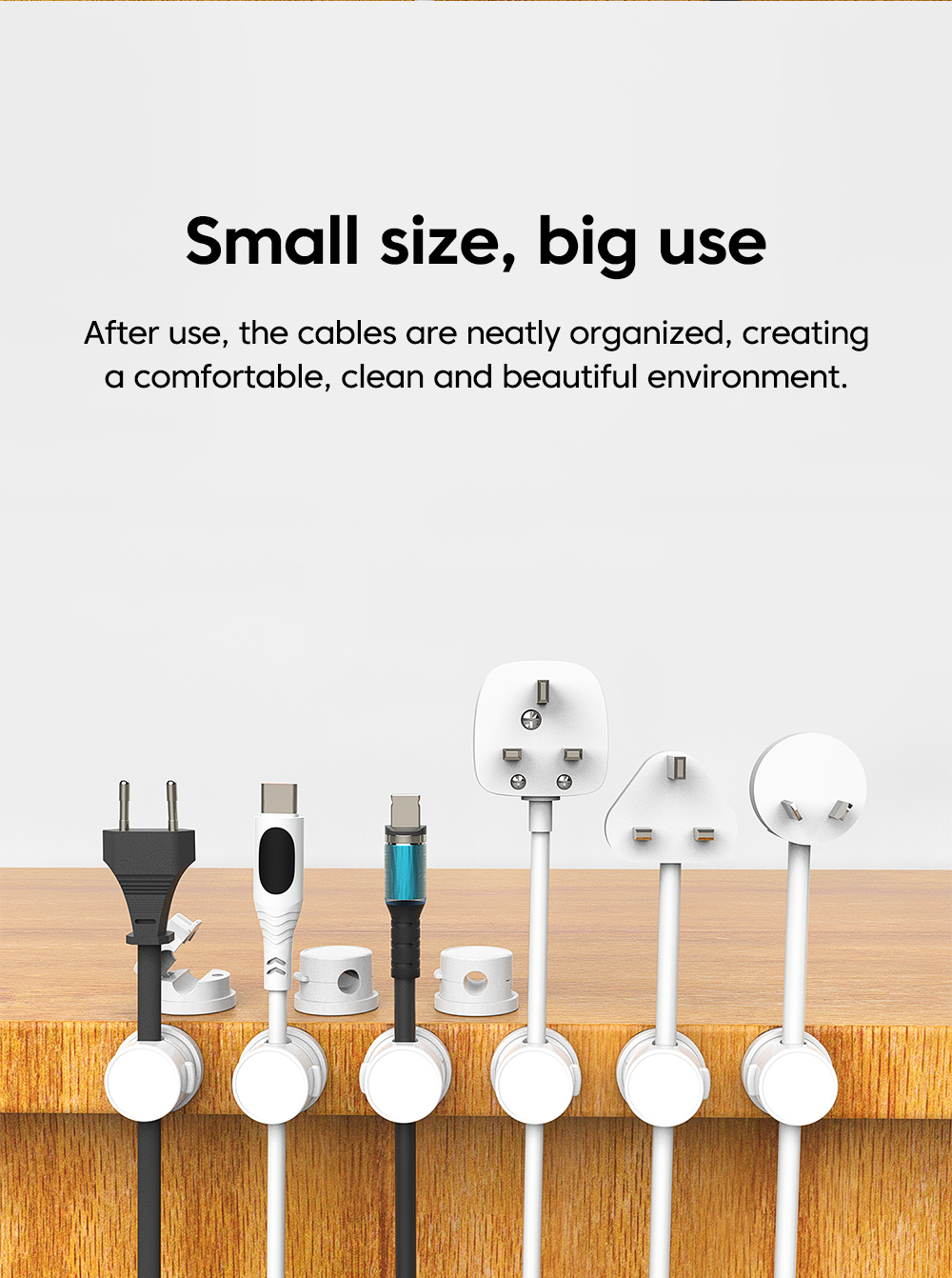 Elough 360° Rotatable Magnetic Cable Manager Organizer Desktop Data ...