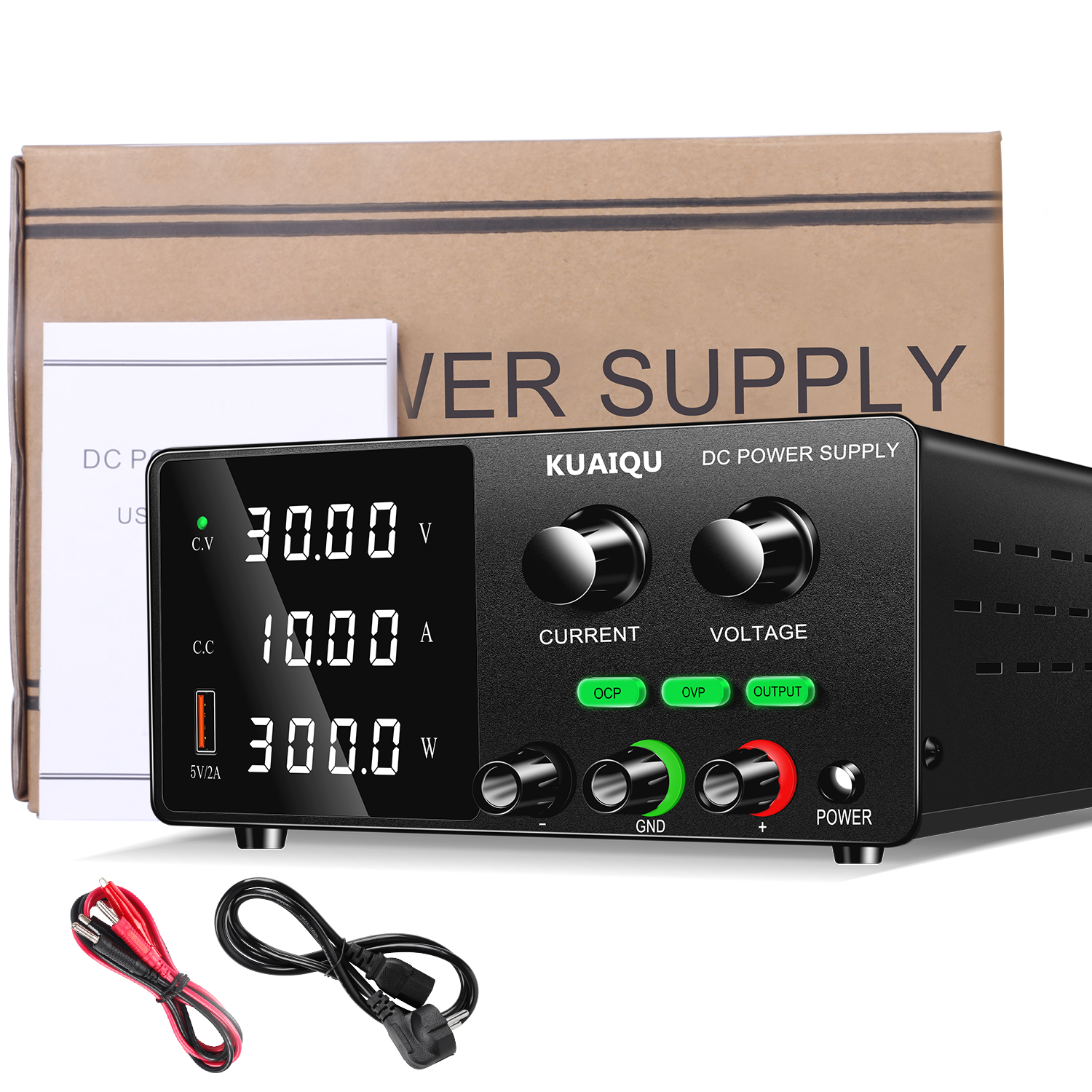 KUAIQU NEW Laboratory DC Power Supply Adjustable 30V10A Lab Bench ...