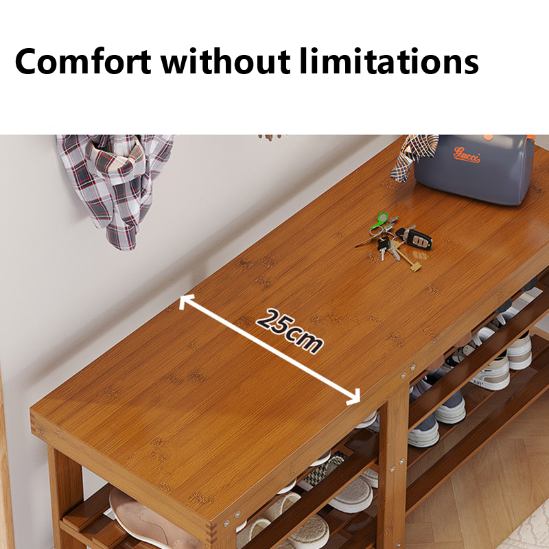 【Lifetime Warranty】Wooden Shoe Changing Stool Can Sit-Type Stool rak ...