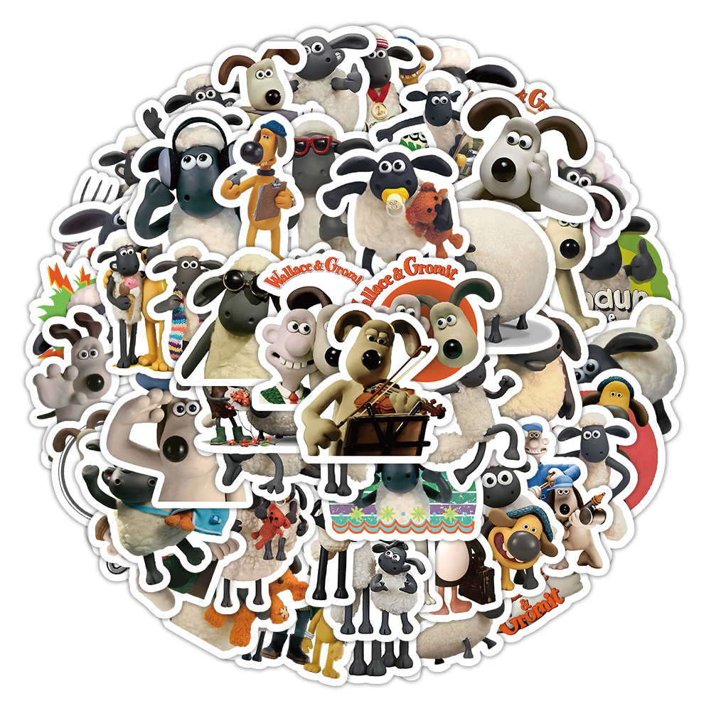 Shaun The Sheep Animal Stickers 60Pcs Cute Stickers Waterproof Stickers ...
